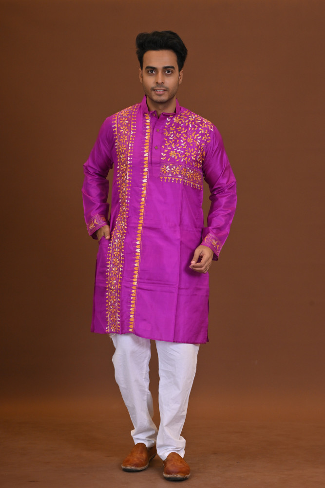 Bangalore Silk Kantha Kurta