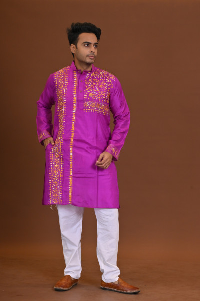 Bangalore Silk Kantha Kurta