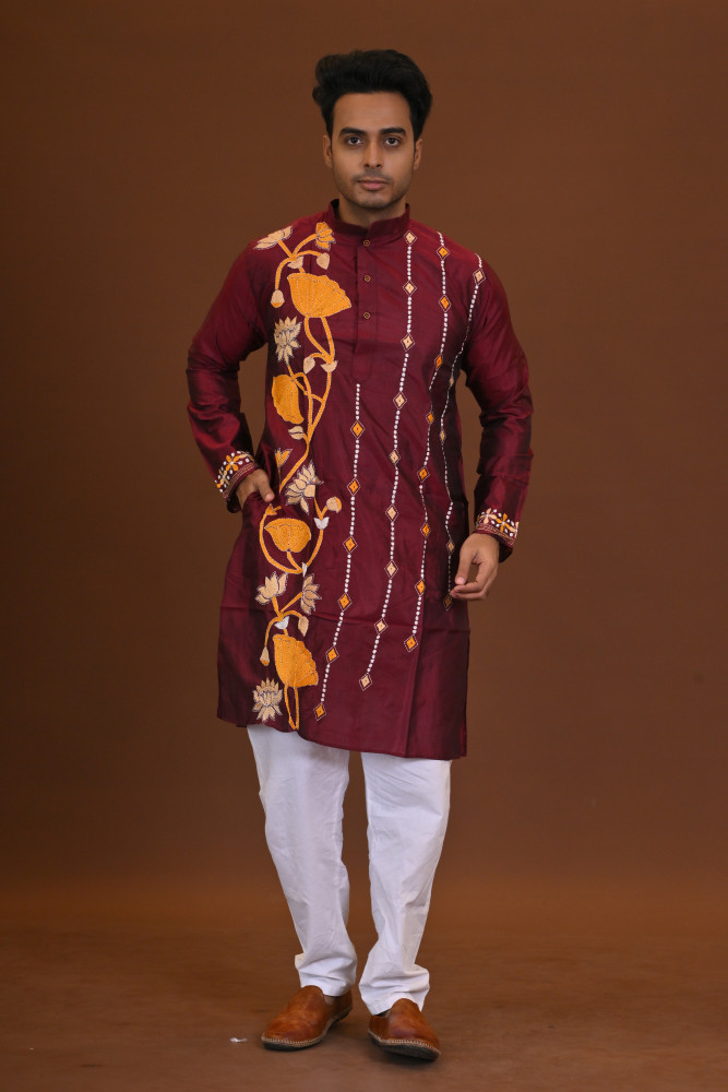 Bangalore Silk Kantha Kurta