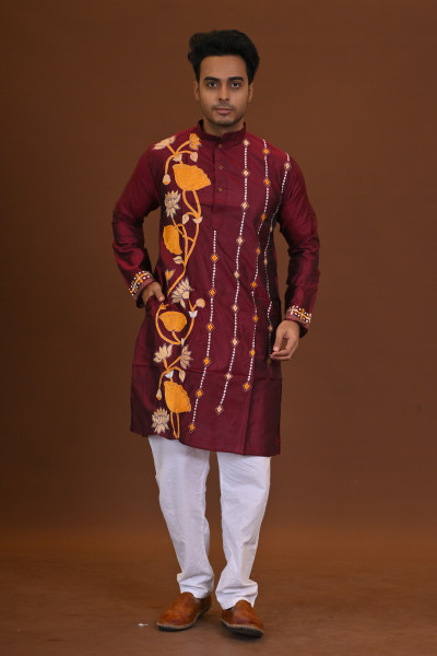 Bangalore Silk Kantha Kurta