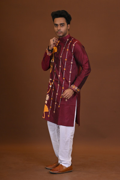 Bangalore Silk Kantha Kurta