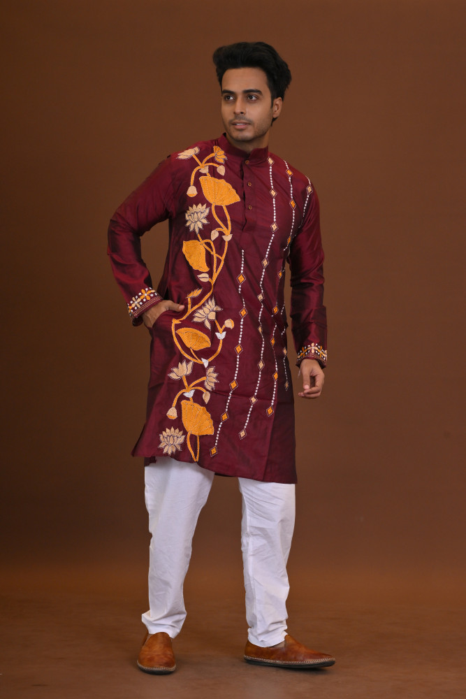 Bangalore Silk Kantha Kurta
