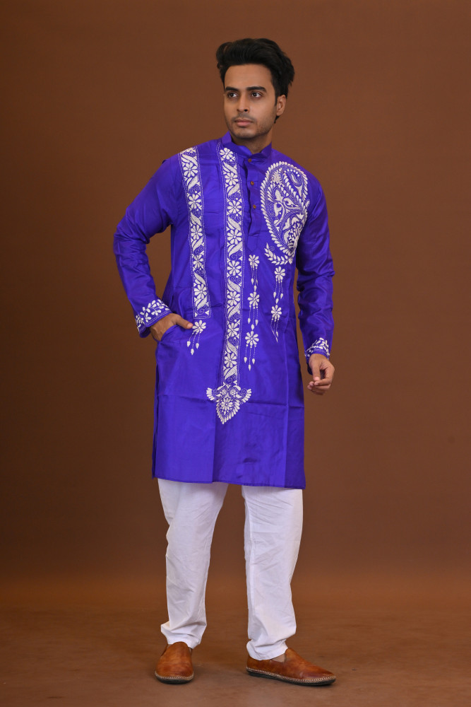 Bangalore Silk Kantha Kurta