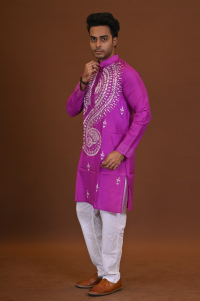 Bangalore Silk Kantha Kurta