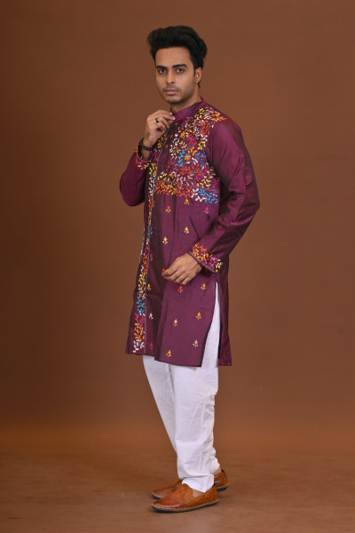 Blended Silk Kantha Kurta