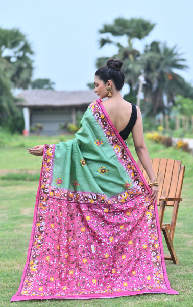 Tussar Dye Parsi Saree