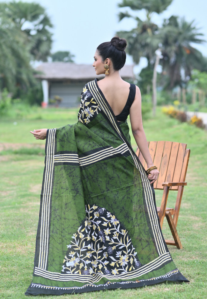 Special Batik Cotton Kantha Saree