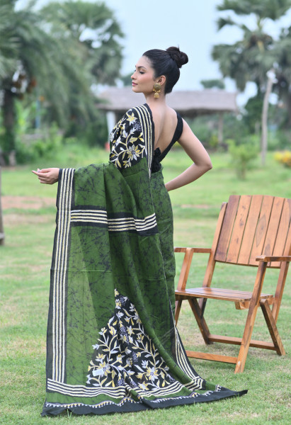 Special Batik Cotton Kantha Saree
