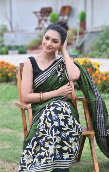 Special Batik Cotton Kantha Saree