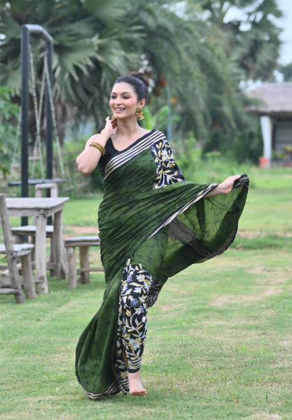 Special Batik Cotton Kantha Saree