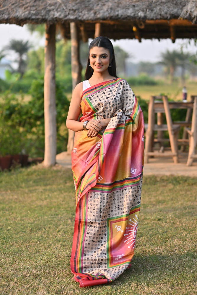 Image of GACHI SILK KANTHA SAREE