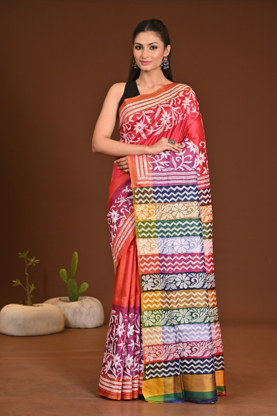 GACHI SILK KANTHA SAREE