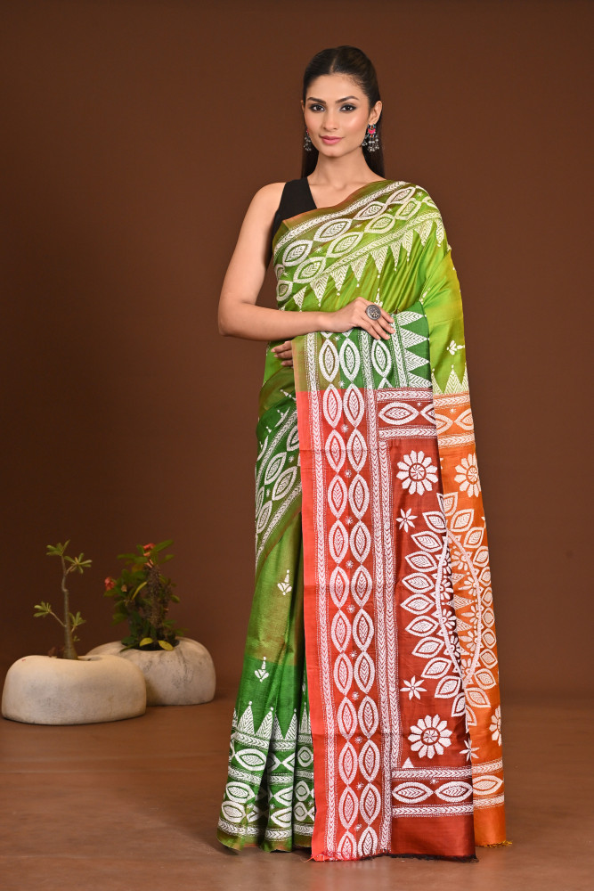 Image of GACHI SILK KANTHA SAREE