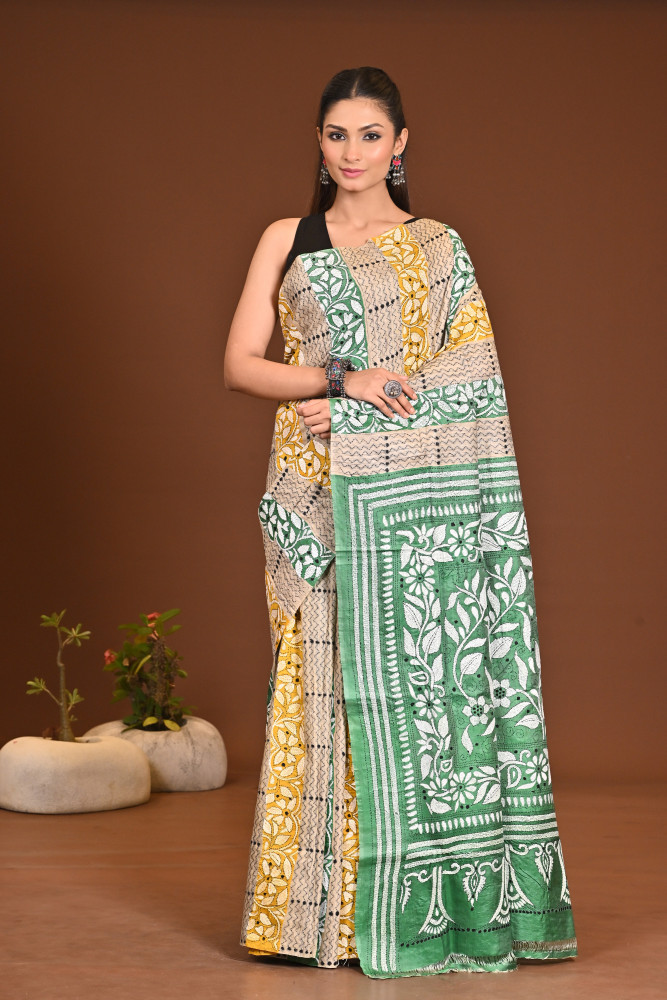 Image of GACHI SILK KANTHA SAREE