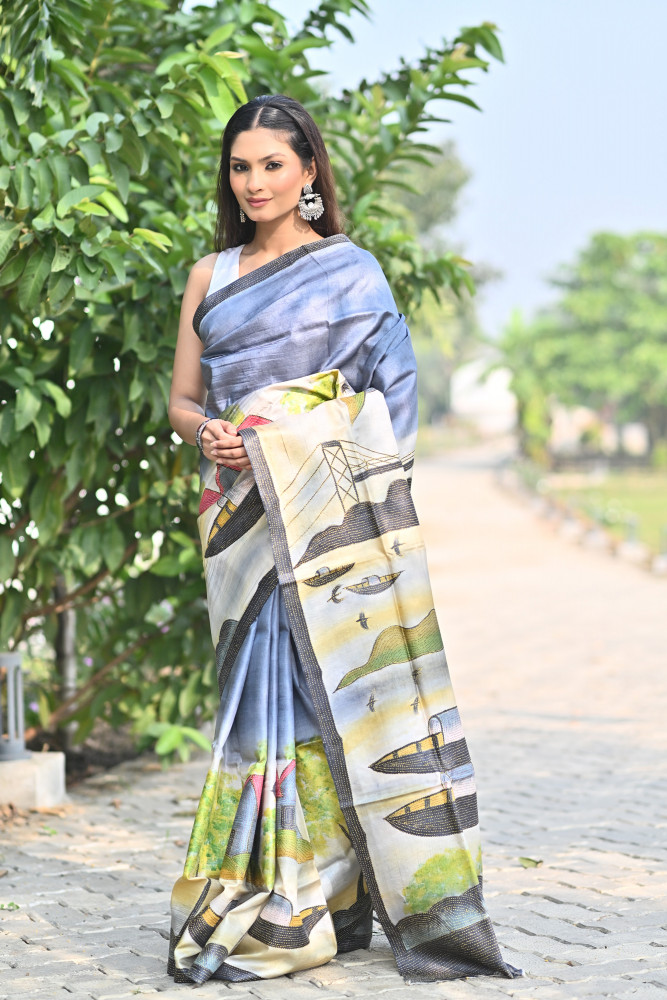 Image of GACHI SILK KANTHA SAREE