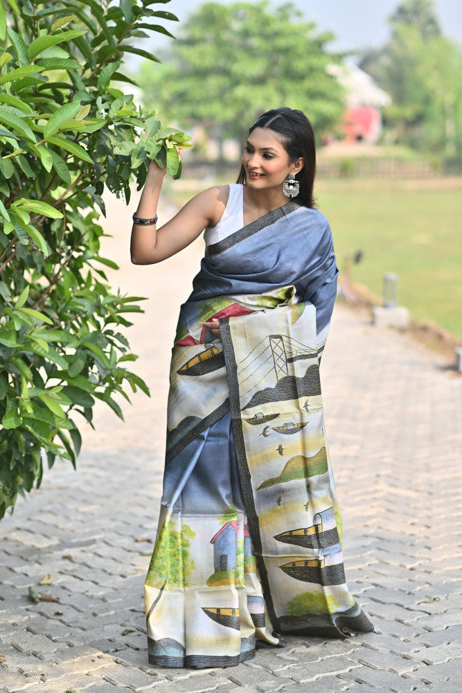 GACHI SILK KANTHA SAREE