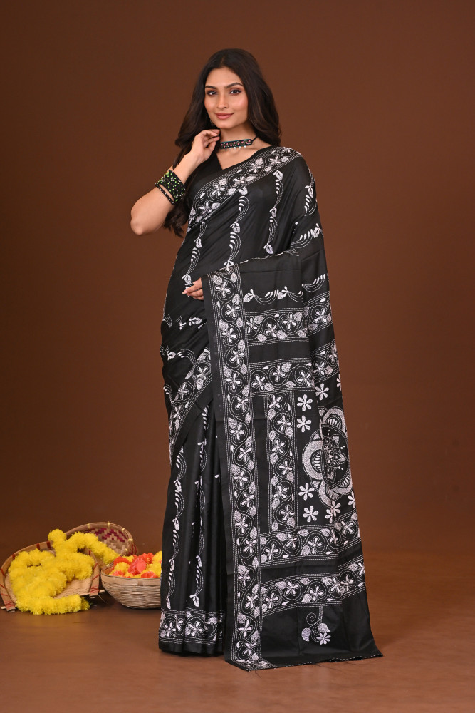 GAHANA BLENDED SILK KANTHA SAREE