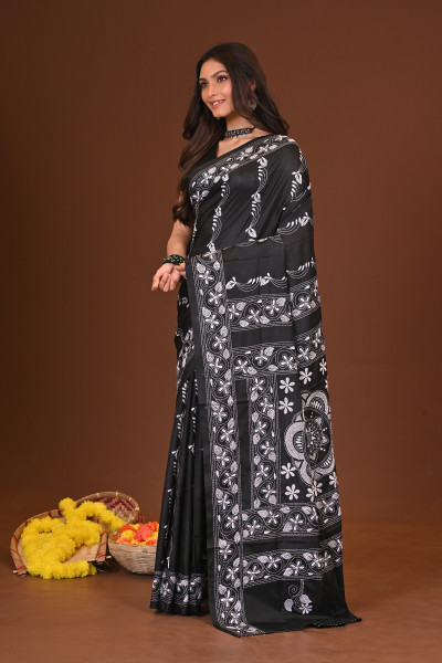 GAHANA BLENDED SILK KANTHA SAREE