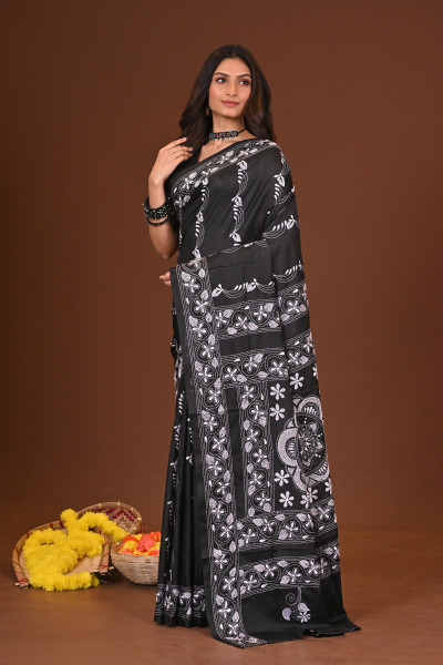 GAHANA BLENDED SILK KANTHA SAREE