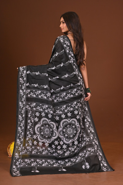 GAHANA BLENDED SILK KANTHA SAREE