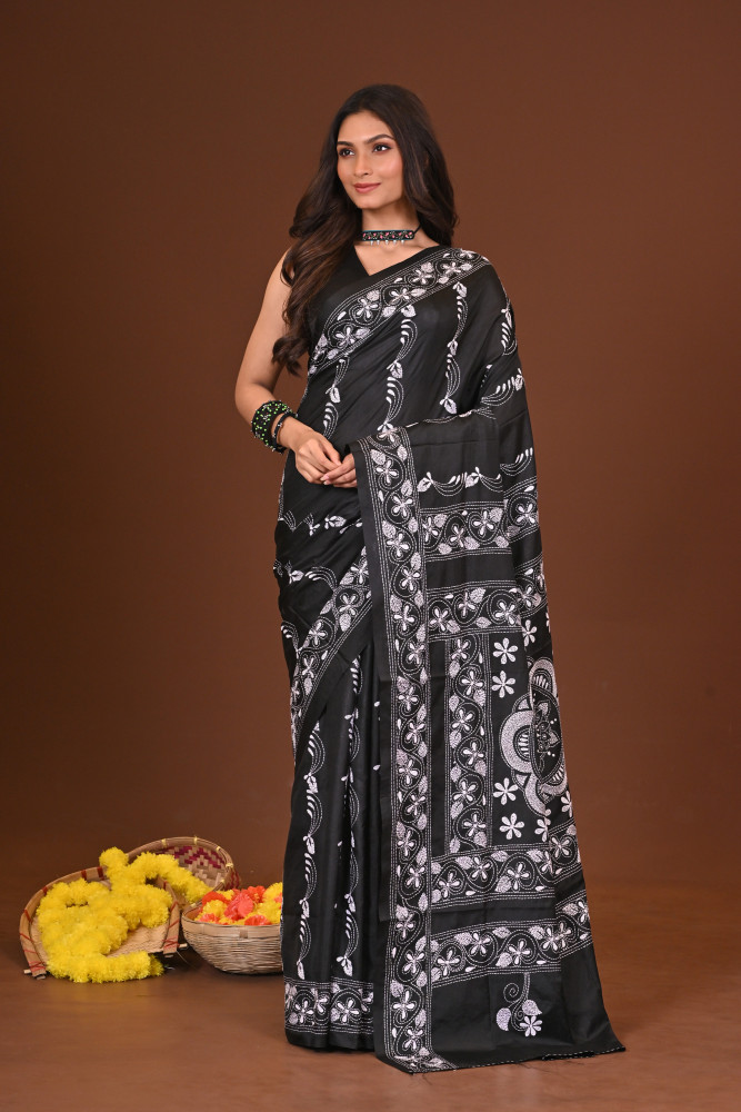 GAHANA BLENDED SILK KANTHA SAREE