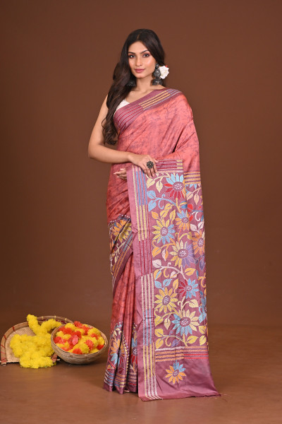 GOLAPIGOURI BLENDED SILK KANTHA SAREE