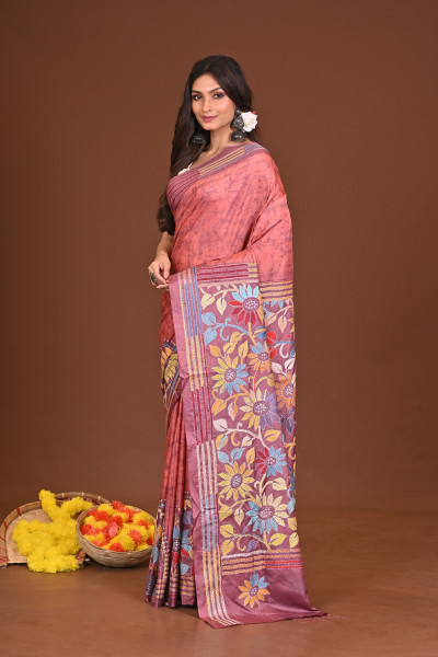 GOLAPIGOURI BLENDED SILK KANTHA SAREE