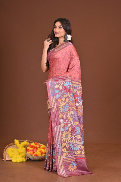 GOLAPIGOURI BLENDED SILK KANTHA SAREE