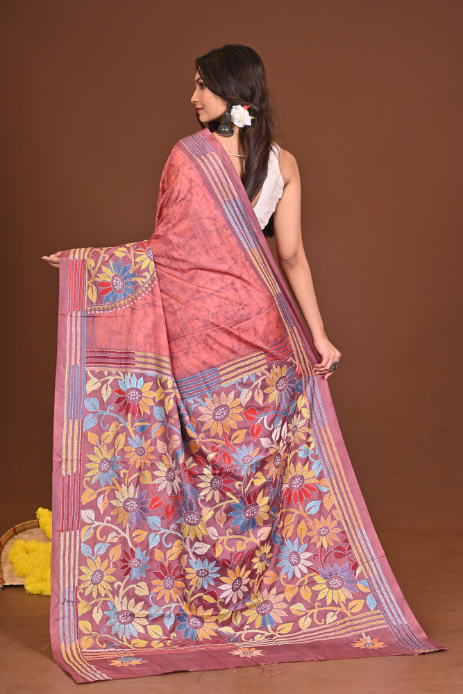GOLAPIGOURI BLENDED SILK KANTHA SAREE