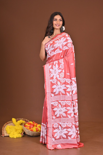 GOLAPKANON BLENDED SILK KANTHA SAREE
