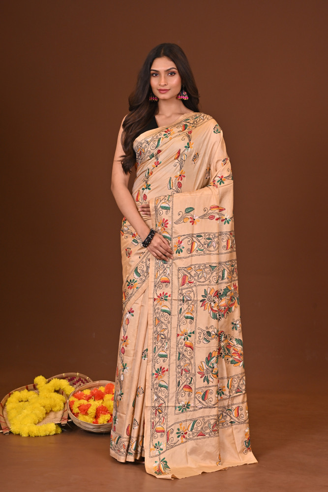 HARIDRA BLENDED SILK KANTHA SAREE