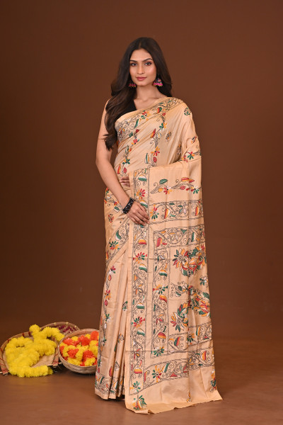 HARIDRA BLENDED SILK KANTHA SAREE