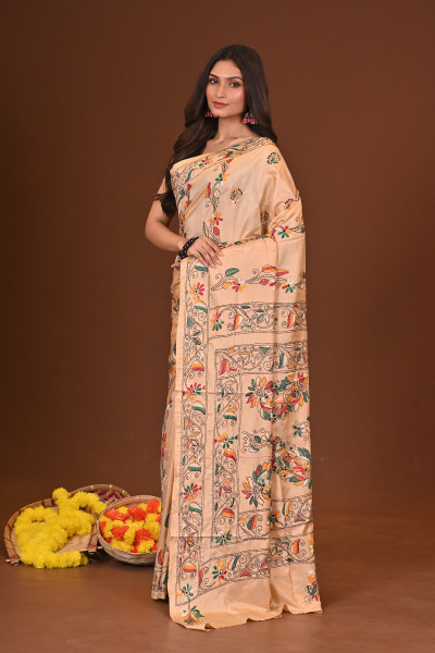 HARIDRA BLENDED SILK KANTHA SAREE