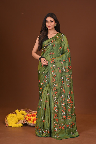 HARINI BLENDED SILK KANTHA SAREE