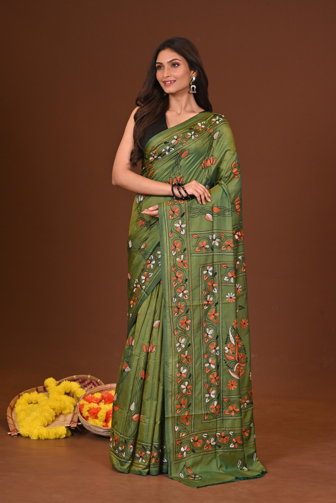 HARINI BLENDED SILK KANTHA SAREE