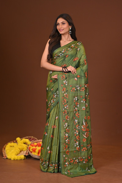 HARINI BLENDED SILK KANTHA SAREE
