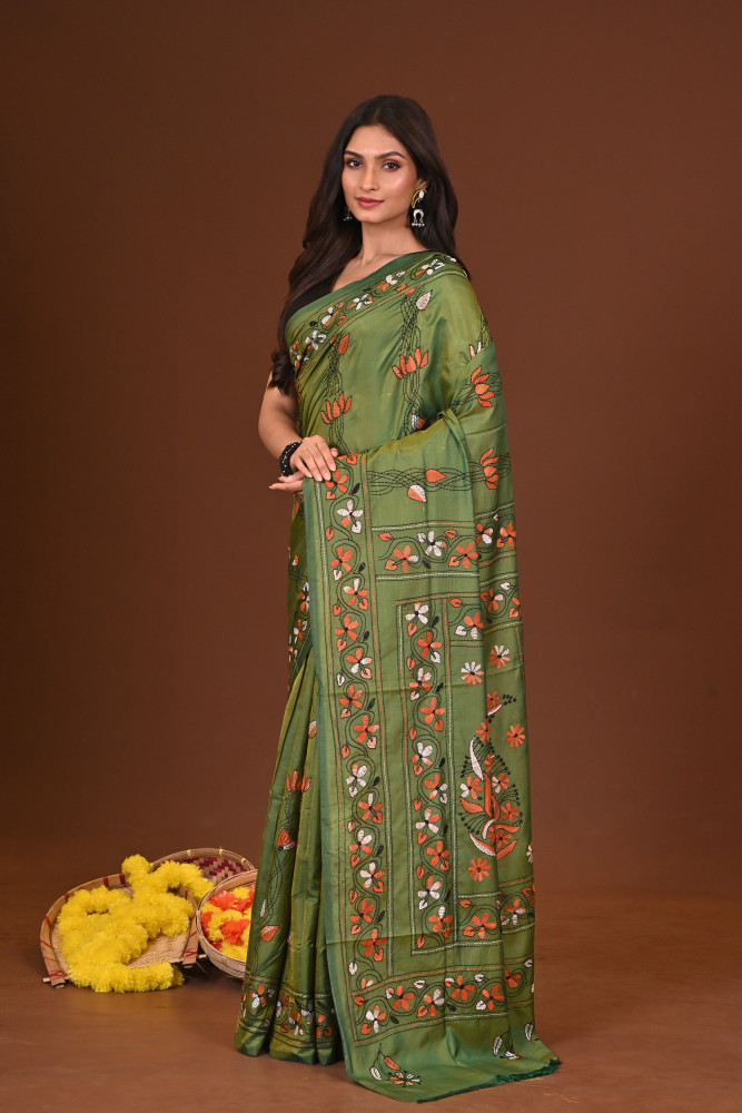 HARINI BLENDED SILK KANTHA SAREE