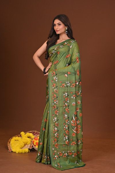 HARINI BLENDED SILK KANTHA SAREE