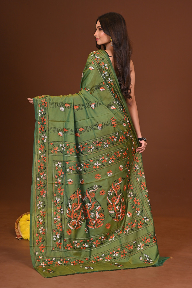 HARINI BLENDED SILK KANTHA SAREE