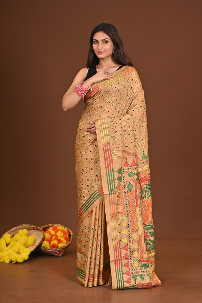 SHAILAPUTRI BLENDED SILK KANTHA SAREE