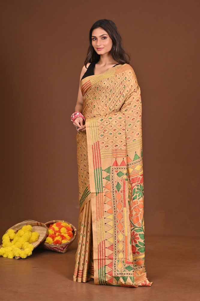 SHAILAPUTRI BLENDED SILK KANTHA SAREE