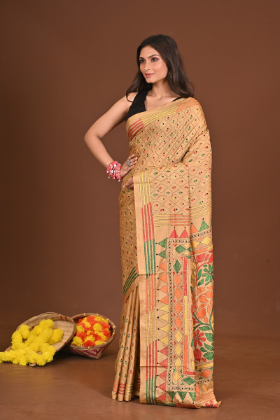 SHAILAPUTRI BLENDED SILK KANTHA SAREE
