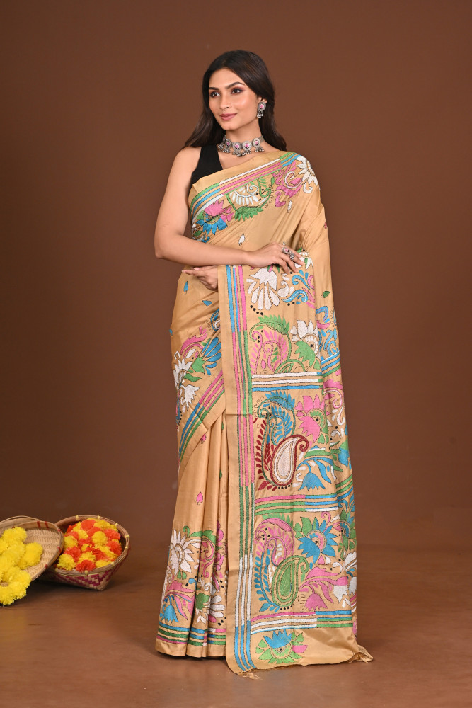 ANNAPURNA BLENDED SILK KANTHA SAREE