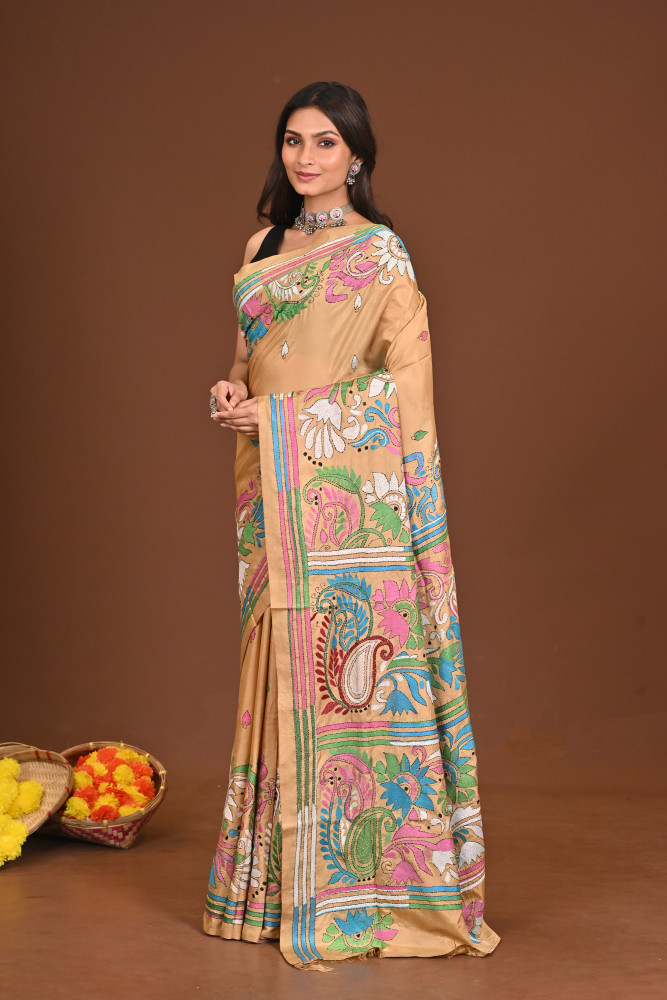ANNAPURNA BLENDED SILK KANTHA SAREE