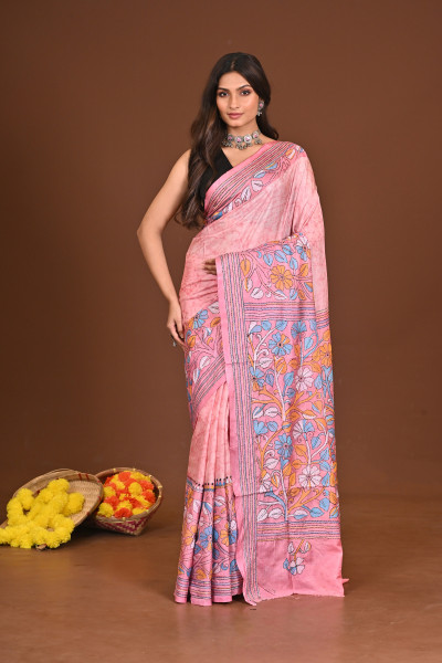 SIDDHIDATRI BLENDED SILK KANTHA SAREE