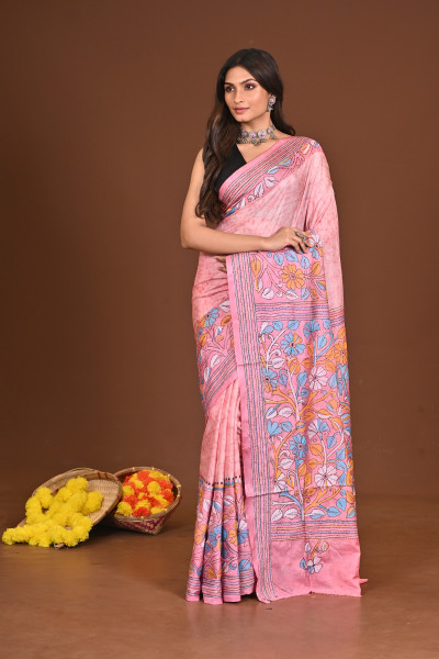 SIDDHIDATRI BLENDED SILK KANTHA SAREE