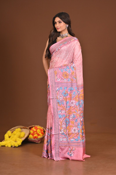 SIDDHIDATRI BLENDED SILK KANTHA SAREE