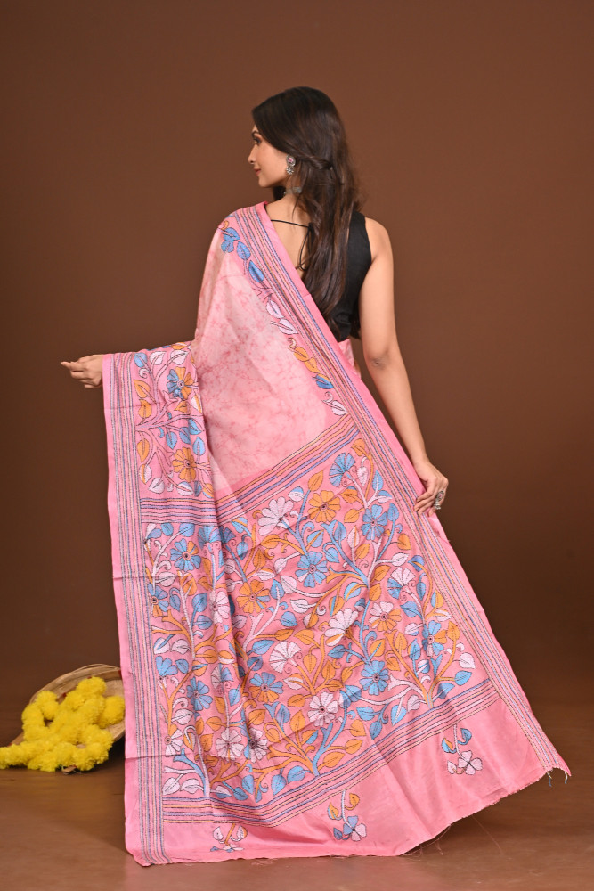 SIDDHIDATRI BLENDED SILK KANTHA SAREE