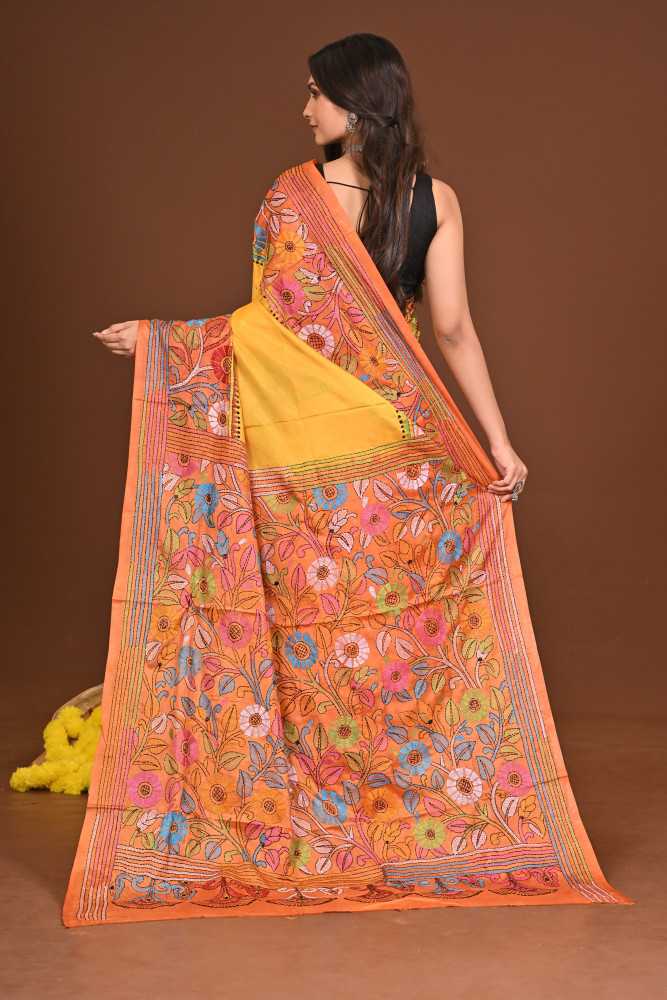 KAMESHWARI BLENDED SILK KANTHA SAREE