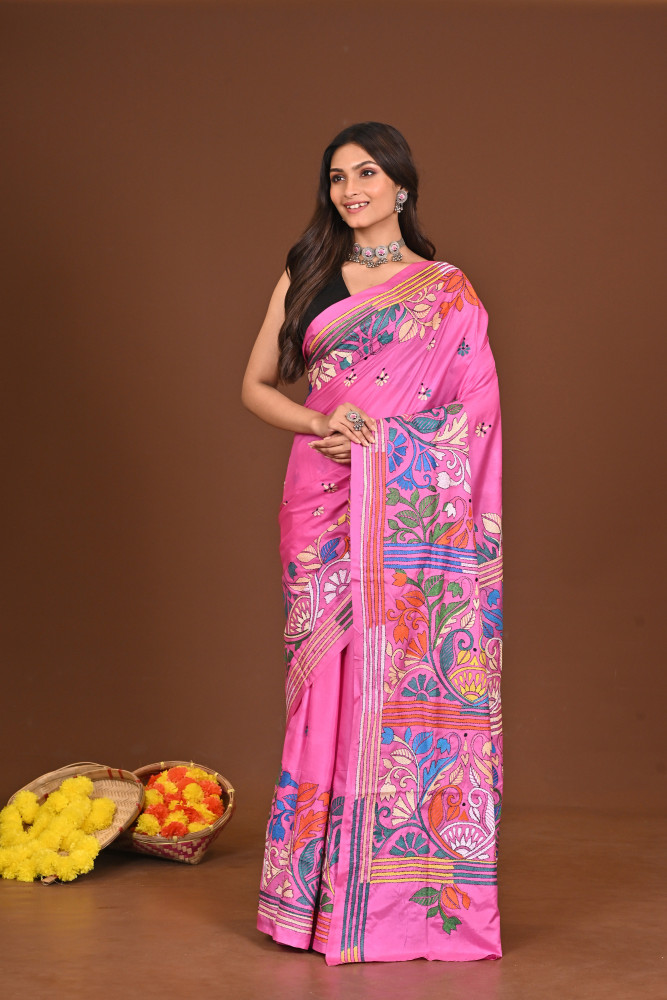 VIKASINI BLENDED SILK KANTHA SAREE